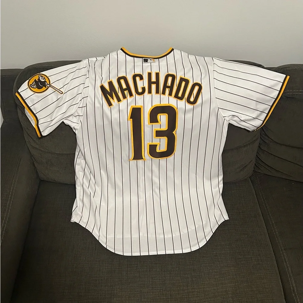 Nike Authentic San Diego Padres Manny Machado #13 Baseball Jersey Men’s Sz: L - Picture 4 of 9